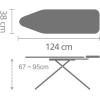 Brabantia Size B Ironing Board (49×15 in) 7 Height Options, Solid Steam Unit Rest Holder (Denim Black) Non-Slip Feet, Anti-Collapse Child Locks(Ecru)