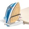 Brabantia Size B Ironing Board (49×15 in) 7 Height Options, Solid Steam Unit Rest Holder (Denim Black) Non-Slip Feet, Anti-Collapse Child Locks(Ecru)