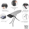 Brabantia Size B Ironing Board (49×15 in) 7 Height Options, Solid Steam Unit Rest Holder (Denim Black) Non-Slip Feet, Anti-Collapse Child Locks(Metalized)