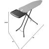 Brabantia Size B Ironing Board (49×15 in) 7 Height Options, Solid Steam Unit Rest Holder (Denim Black) Non-Slip Feet, Anti-Collapse Child Locks(Metalized)