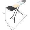 Brabantia Size B Ironing Board (49×15 in) 7 Height Options, Solid Steam Unit Rest Holder (Denim Black) Non-Slip Feet, Anti-Collapse Child Locks(Spring Bubbles)