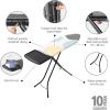Brabantia Size B Ironing Board (49×15 in) 7 Height Options, Solid Steam Unit Rest Holder (Denim Black) Non-Slip Feet, Anti-Collapse Child Locks(Spring Bubbles)