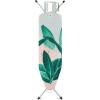Brabantia Size B Ironing Board (49×15 in) 7 Height Options, Solid Steam Unit Rest Holder (Denim Black) Non-Slip Feet, Anti-Collapse Child Locks(Tropical Leaves)