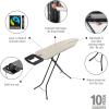 Brabantia Size C Ironing Board (49×18 in) 7 Height Options, Solid Steam Iron Rest Holder (Ecru) Non-Slip Feet, Anti-Collapse Child Locks(Denim Gray)