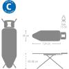 Brabantia Size C Ironing Board (49×18 in) 7 Height Options, Solid Steam Iron Rest Holder (Ecru) Non-Slip Feet, Anti-Collapse Child Locks(Ecru)