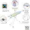 Brabantia Size C Ironing Board (49×18 in) 7 Height Options, Solid Steam Iron Rest Holder (Ecru) Non-Slip Feet, Anti-Collapse Child Locks(Soothing Sea)