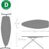 Brabantia Size D (53 x 18 in) Replacement Ironing Board Cover with Thick Foam & Felt Padding (Denim Black) Easy-Fit, 100% Cotton(Spring Bubbles)