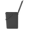 Brabantia Sort & Go Kitchen Countertop Food Scraps Compost Bin | XS / 1.6 Gal / 6L | Light Gray | Removable Stay-Open Lid, Carry Handle, Easy-Clean Recycling Box | Wall-Mounting Bracket Included(Gray)
