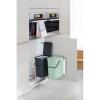 Brabantia Sort & Go Kitchen Countertop Food Scraps Compost Bin | XS / 1.6 Gal / 6L | Light Gray | Removable Stay-Open Lid, Carry Handle, Easy-Clean Recycling Box | Wall-Mounting Bracket Included(Gray / Jade Green)