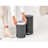Brabantia Step-On XS Trash Can | Metallic Gold | 0.8 Gallon / 3L | Bathroom, Bedroom, Office Trash Can with Light Pedal Opening, Handle & Removable Inner Bucket | 6.6 x 9.3 x 10.4 | + Trash Bags(Mineral Infinite Gray)