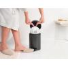 Brabantia Step-On XS Trash Can | Metallic Gold | 0.8 Gallon / 3L | Bathroom, Bedroom, Office Trash Can with Light Pedal Opening, Handle & Removable Inner Bucket | 6.6 x 9.3 x 10.4 | + Trash Bags(Confident Gray)