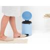Brabantia Step-On XS Trash Can | Metallic Gold | 0.8 Gallon / 3L | Bathroom, Bedroom, Office Trash Can with Light Pedal Opening, Handle & Removable Inner Bucket | 6.6 x 9.3 x 10.4 | + Trash Bags(Dreamy Blue)