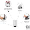 Brabantia Step-On XS Trash Can | Metallic Gold | 0.8 Gallon / 3L | Bathroom, Bedroom, Office Trash Can with Light Pedal Opening, Handle & Removable Inner Bucket | 6.6 x 9.3 x 10.4 | + Trash Bags(White)