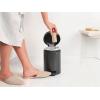 Brabantia Step-On XS Trash Can | Metallic Gold | 0.8 Gallon / 3L | Bathroom, Bedroom, Office Trash Can with Light Pedal Opening, Handle & Removable Inner Bucket | 6.6 x 9.3 x 10.4 | + Trash Bags(Confident Gray)