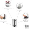 Brabantia Step-On XS Trash Can | Metallic Gold | 0.8 Gallon / 3L | Bathroom, Bedroom, Office Trash Can with Light Pedal Opening, Handle & Removable Inner Bucket | 6.6 x 9.3 x 10.4 | + Trash Bags(Brilliant Steel)