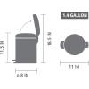 Brabantia Step-On XS Trash Can | Metallic Gold | 0.8 Gallon / 3L | Bathroom, Bedroom, Office Trash Can with Light Pedal Opening, Handle & Removable Inner Bucket | 6.6 x 9.3 x 10.4 | + Trash Bags(Matt Black)