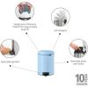 Brabantia Step-On XS Trash Can | Metallic Gold | 0.8 Gallon / 3L | Bathroom, Bedroom, Office Trash Can with Light Pedal Opening, Handle & Removable Inner Bucket | 6.6 x 9.3 x 10.4 | + Trash Bags(Dreamy Blue)