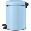 Brabantia Step-On XS Trash Can | Metallic Gold | 0.8 Gallon / 3L | Bathroom, Bedroom, Office Trash Can with Light Pedal Opening, Handle & Removable Inner Bucket | 6.6 x 9.3 x 10.4 | + Trash Bags(Dreamy Blue)