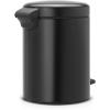 Brabantia Step-On XS Trash Can | Metallic Gold | 0.8 Gallon / 3L | Bathroom, Bedroom, Office Trash Can with Light Pedal Opening, Handle & Removable Inner Bucket | 6.6 x 9.3 x 10.4 | + Trash Bags(Matt Black)