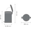 Brabantia Step-On XS Trash Can | Metallic Gold | 0.8 Gallon / 3L | Bathroom, Bedroom, Office Trash Can with Light Pedal Opening, Handle & Removable Inner Bucket | 6.6 x 9.3 x 10.4 | + Trash Bags(Matt Steel)