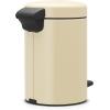 Brabantia Step-On XS Trash Can | Metallic Gold | 0.8 Gallon / 3L | Bathroom, Bedroom, Office Trash Can with Light Pedal Opening, Handle & Removable Inner Bucket | 6.6 x 9.3 x 10.4 | + Trash Bags(Almond)
