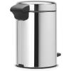 Brabantia Step-On XS Trash Can | Metallic Gold | 0.8 Gallon / 3L | Bathroom, Bedroom, Office Trash Can with Light Pedal Opening, Handle & Removable Inner Bucket | 6.6 x 9.3 x 10.4 | + Trash Bags(Brilliant Steel)
