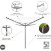Brabantia Topspinner Outdoor 4 Arm Spinning Clothesline (164 ft/Ø 1.8″) Rotating, Folding Clothes Drying Rack + Concrete Ground Tube (Gray)(Anthracite)