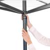 Brabantia Topspinner Outdoor 4 Arm Spinning Clothesline (164 ft/Ø 1.8″) Rotating, Folding Clothes Drying Rack + Concrete Ground Tube (Gray)(Anthracite)