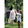 Brabantia Topspinner Outdoor 4 Arm Spinning Clothesline (164 ft/Ø 1.8″) Rotating, Folding Clothes Drying Rack + Concrete Ground Tube (Gray)(Anthracite)