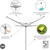 Brabantia Topspinner Outdoor 4 Arm Spinning Clothesline (164 ft/Ø 1.8″) Rotating, Folding Clothes Drying Rack + Concrete Ground Tube (Gray)(Gray)