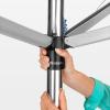 Brabantia Topspinner Outdoor 4 Arm Spinning Clothesline (164 ft/Ø 1.8″) Rotating, Folding Clothes Drying Rack + Concrete Ground Tube (Gray)(Gray)