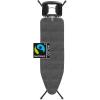 Brabantia – Ironing Board B – Solid Steam Iron Rest – Adjustable Height – Non-Slip Rubber Feet – 100% Fairtrade Cotton Cover with Foam Padding – Foldable – Metallized – Size B (49 x 15 in)(Denim Black)