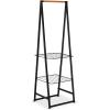 Brabantia – Linn Clothes Rack, Compact – Free Standing Clothing Rail – Clothes Storage – Hang, Air, or Dry Clothes – Sturdy Steel Frame & Bamboo Rod – 19 x 13 x 67 inches – Black(Black)