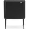Brabantia Bo Touch Top Kitchen Trash Can with Single Compartment | Mineral Gray | 16 Gal Inner Bucket | Soft-Close Garbage Can, Light Touch Opening, Stay-Open Lid | Fits Against Wall | + Trash Bags(Matt Black)