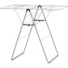 Brabantia HangOn Compact Clothes Drying Rack | 49ft (15m) | White | Small Indoor Clothes Airer Laundry Stand with 2 Fold-Out Wings & Hanger Hooks, Folds Flat, Ideal for Condos | Fits Full Load(Metallic Gray)