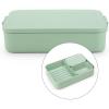 Brabantia Make & Take Bento Lunch Box (Dark Gray) 2 Compartments & Lidded Pot, Lift-Out Tray Divider, BPA-Free, Airtight Snap Locks, Microwave & Freezer Safe, Travel Meal Prep Container(Jade Green)