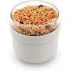 Brabantia Make & Take Breakfast Bowl with Removable Clear Compartment for Toppings (Jade Green) 100% Leakproof, Microwave & Freezer Safe, Oats, Fruit, Cereal Container (17 fl oz)(Light Gray)