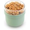 Brabantia Make & Take Breakfast Bowl with Removable Clear Compartment for Toppings (Jade Green) 100% Leakproof, Microwave & Freezer Safe, Oats, Fruit, Cereal Container (17 fl oz)(Jade Green)