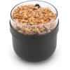 Brabantia Make & Take Breakfast Bowl with Removable Clear Compartment for Toppings (Jade Green) 100% Leakproof, Microwave & Freezer Safe, Oats, Fruit, Cereal Container (17 fl oz)(Dark Gray)
