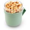 Brabantia Make & Take Soup Mug with Handle & Removable Clear Compartment for Toppings (Light Gray) 100% Leakproof, Microwave & Freezer Safe, Meal Prep Container (20 fl oz)(Jade Green)