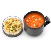 Brabantia Make & Take Soup Mug with Handle & Removable Clear Compartment for Toppings (Light Gray) 100% Leakproof, Microwave & Freezer Safe, Meal Prep Container (20 fl oz)(Dark Gray)
