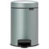 image:imageBrabantia New Icon Step Trash Can 08 GalMatt Black Soft Closing Kitchen GarbageRecycling Can with Removable BucketMetallic Mint
