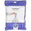 Brabantia PerfectFit Trash Bags (Size O/8 Gal) Thick Plastic Trash Can Liners with Drawstring Handles (40 Bags)(White – Code D)