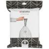 Brabantia PerfectFit Trash Bags (Size O/8 Gal) Thick Plastic Trash Can Liners with Drawstring Handles (40 Bags)(White – Code M)