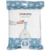 Brabantia PerfectFit Trash Bags (Size O/8 Gal) Thick Plastic Trash Can Liners with Drawstring Handles (40 Bags)(White – Code O)