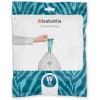 Brabantia PerfectFit Trash Bags (Size O/8 Gal) Thick Plastic Trash Can Liners with Drawstring Handles (40 Bags)(White – Code W)