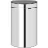 Brabantia Press-Top Kitchen Trash Can | Steel/Black | 8 Gallon / 30L | Home Trash Can with Soft-Touch Stay-Open Lid & Removable Inner Bucket | + Trash Bags(Brilliant Steel)