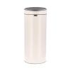 Brabantia Press-Top Kitchen Trash Can | Steel/Black | 8 Gallon / 30L | Home Trash Can with Soft-Touch Stay-Open Lid & Removable Inner Bucket | + Trash Bags(Soft Beige)