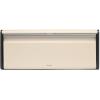 Brabantia Rectangular Fall Front Bread Box | Brilliant Steel | Large Metal Front Opening Bread Store for Kitchen Countertop | Flat Top for Extra Storage, Magnet Closing Lid | Fits 2 Loaves(Soft Beige)