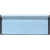 Brabantia Rectangular Fall Front Bread Box | Brilliant Steel | Large Metal Front Opening Bread Store for Kitchen Countertop | Flat Top for Extra Storage, Magnet Closing Lid | Fits 2 Loaves(Dreamy Blue)